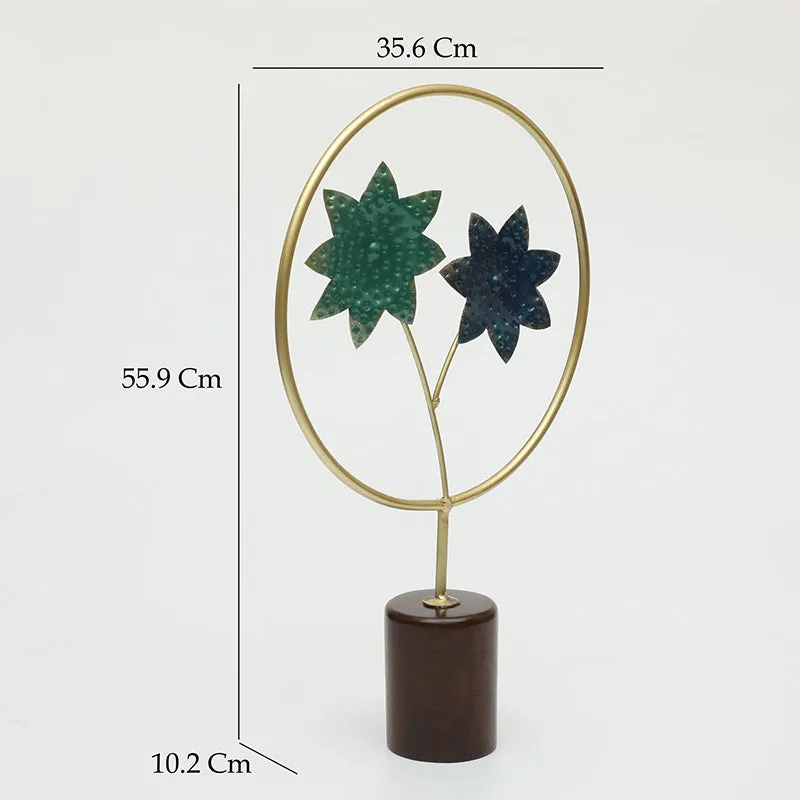Flora Form Metal & Wood Showpiece media 5