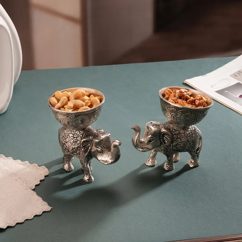 Ornate Haathi Accent Bowl - Set Of Two media 3