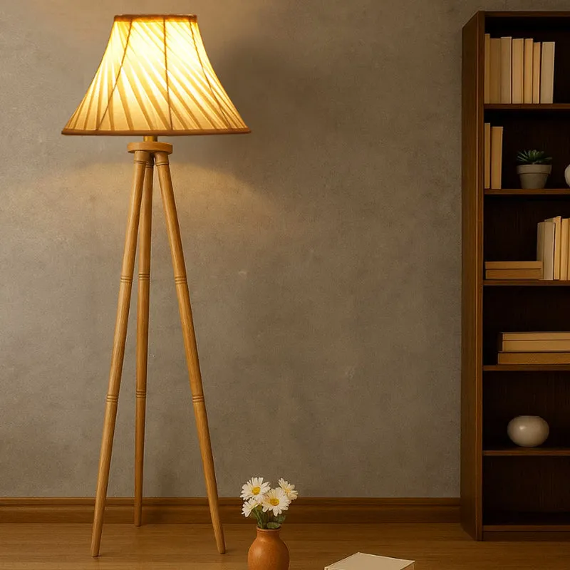 Twistra Tripod Wooden Floor Lamp media 4