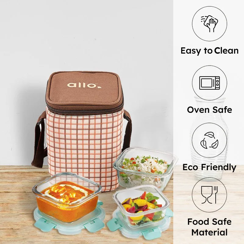 Morsel Leak Proof Glass Lunch Box with Bag - Set of Three media 1
