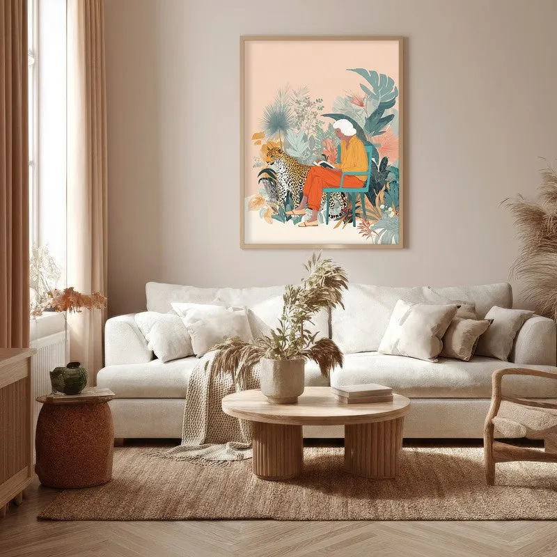 Solitude Safari Canvas Wall Painting - Brown Frame media 5