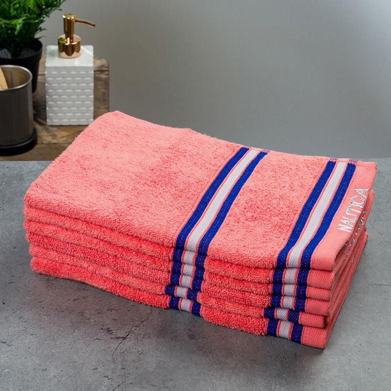 Nautica Dove Dual Down Cotton Hand Towel (Coral) - Set Of Six media 4