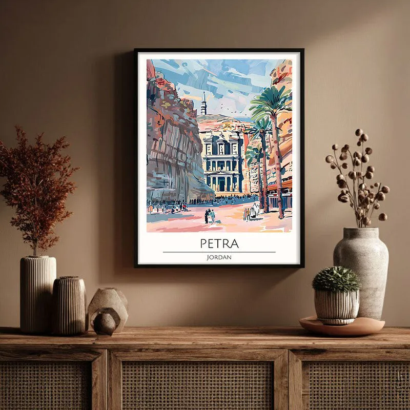 Vintage Petra Framed Canvas Wall Painting media 3