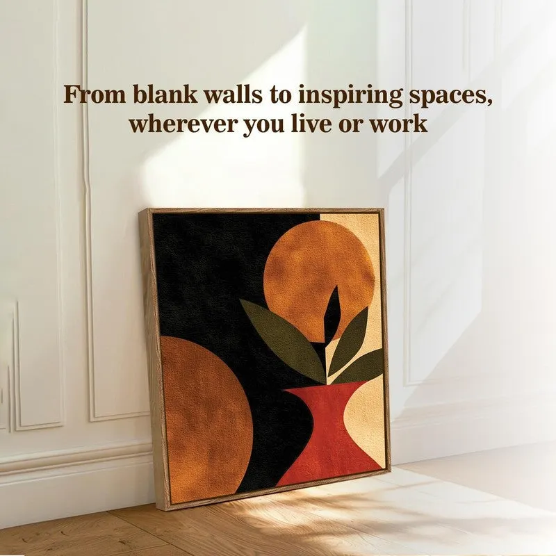 Earthn Leaf Canvas Wall Art With Frame media 8