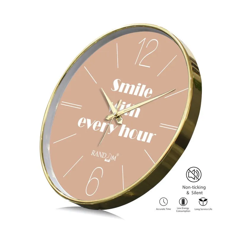 Smile Every Hour Round Analog Wall Clock - Brown media 7