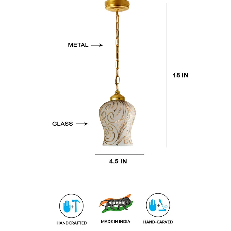 Mosaic Swirl Metal & Glass Ceiling Lamp media 7