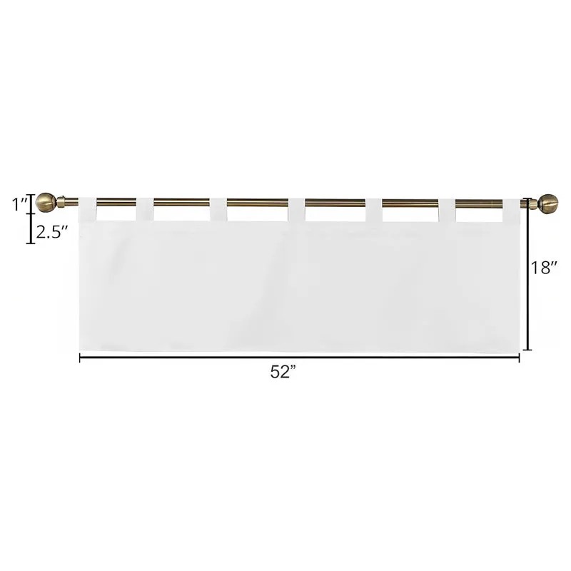 Tab Tale Flat Curtain Valance (White) - Set Of Two media 8