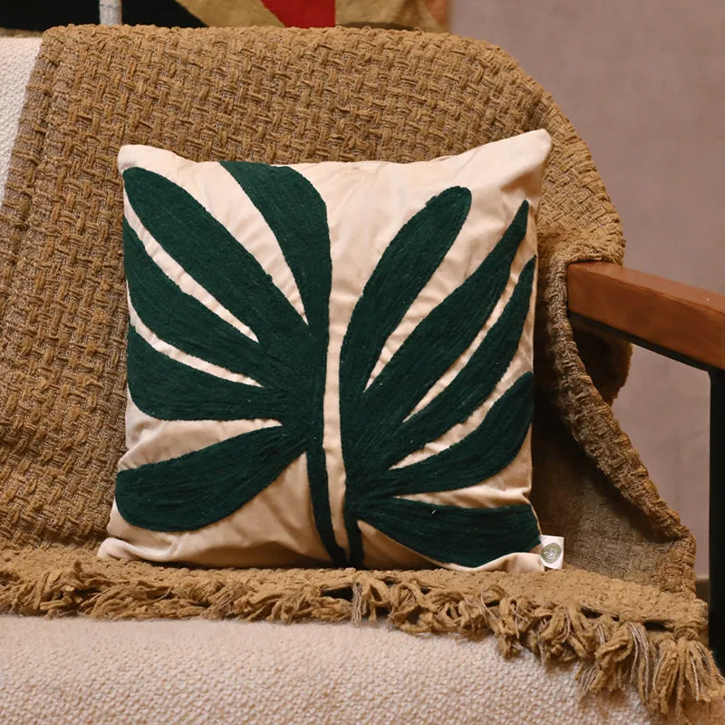 Monochrome Fronds Tufted Cushion Cover - Black & White media 3