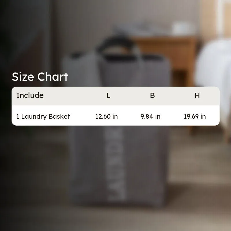 Fold Nest Fabric Laundry Basket - Grey media 7