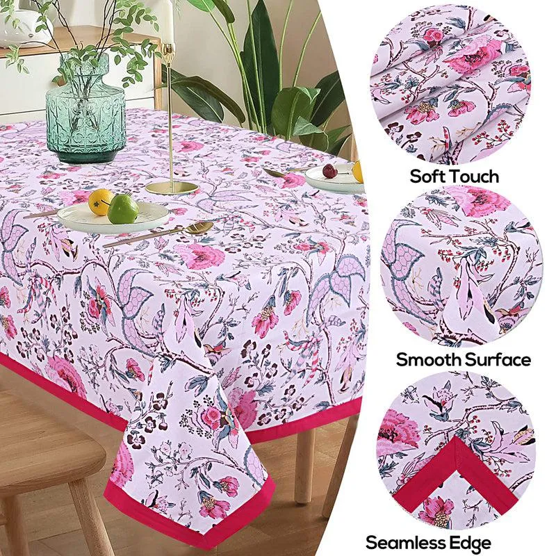 Muhina Rectangular Table Cover (Pink) - Six Seater media 6