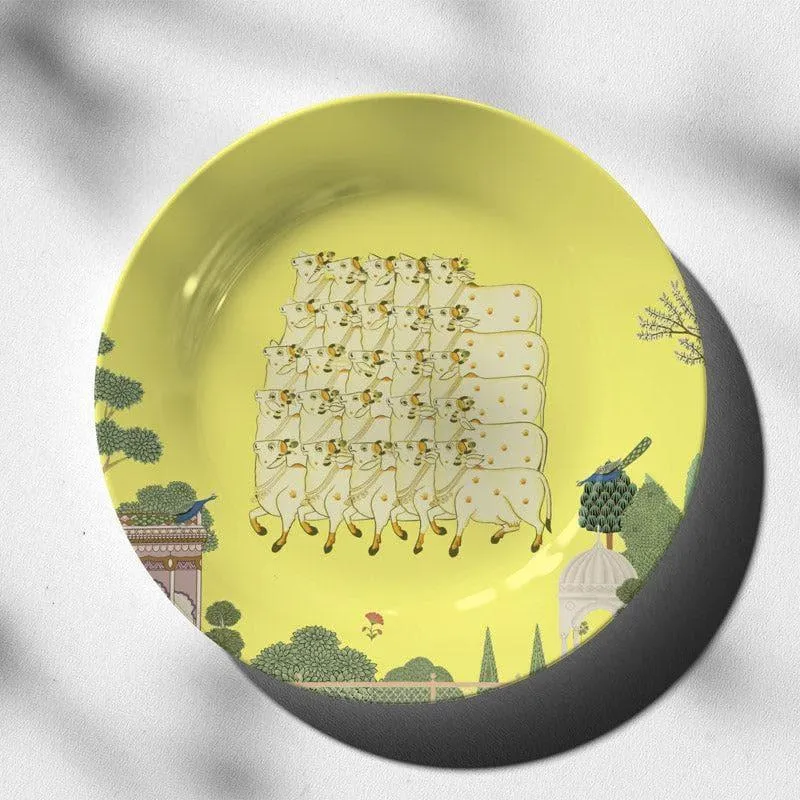 Pichwai Edit Wall Plate - Lemon media 3