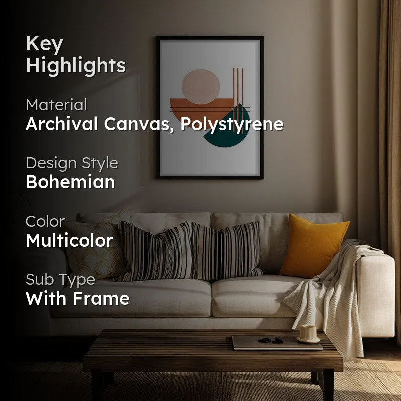 Linear Pulse Canvas Wall Painting With Black Frame media 2