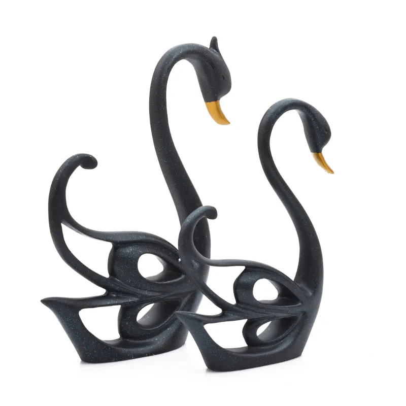 Swan Match Resin Couple Showpiece - Set Of Two media 3