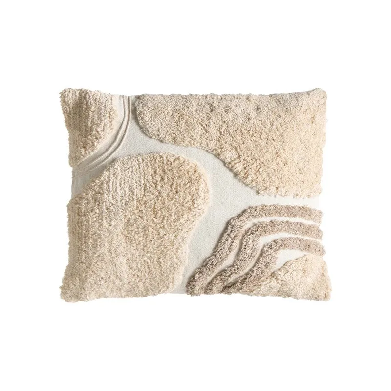 Soft Charm Tufted Cotton Cushion Cover (Beige) - Set of Three media 5
