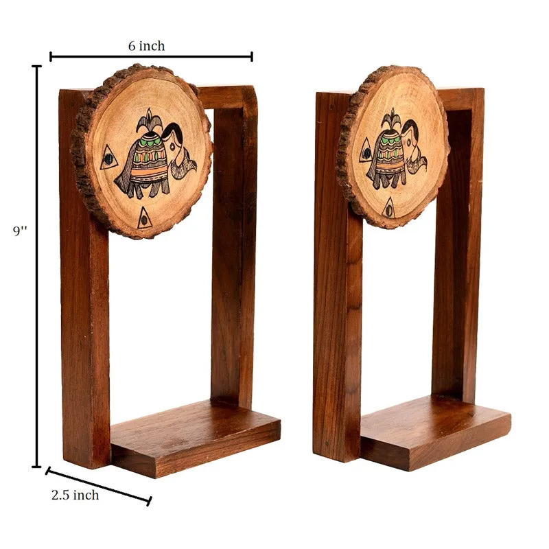 Karishma Terracotta & Wood Wall Shelve With Pot - Four Piece Set media 8