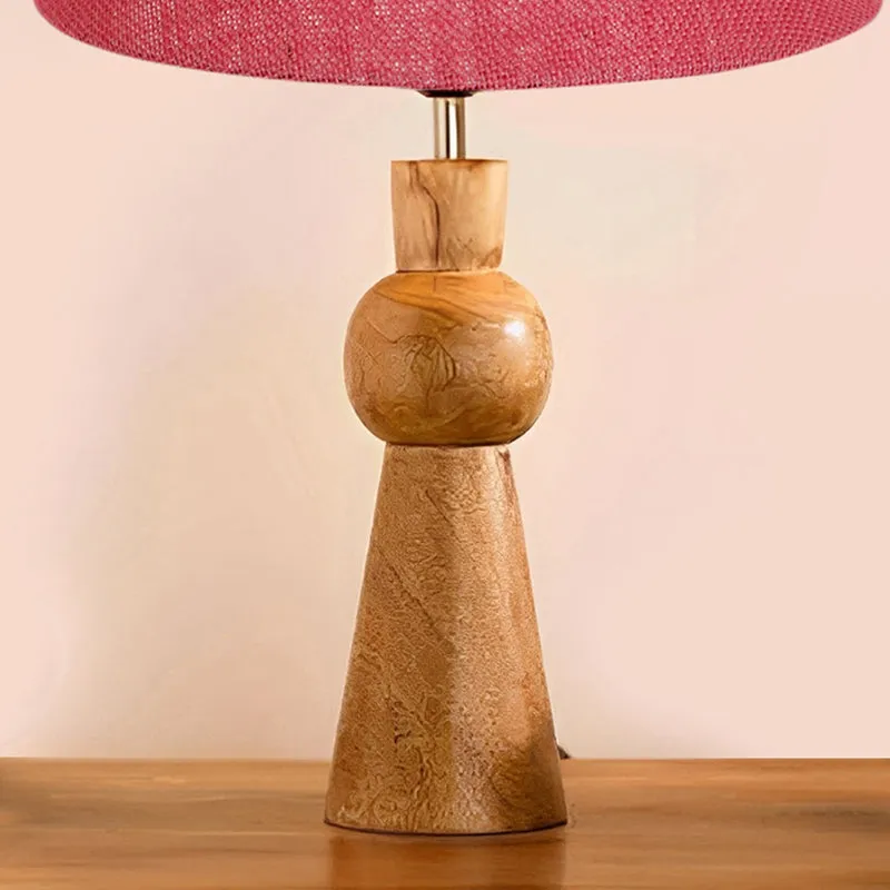 Angler Neo Jute Wooden Table Lamp - Pink,Brown media 3