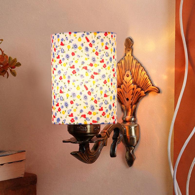 Magda Masique Color Splash Cylindrical Fabric & Metal Wall Lamp