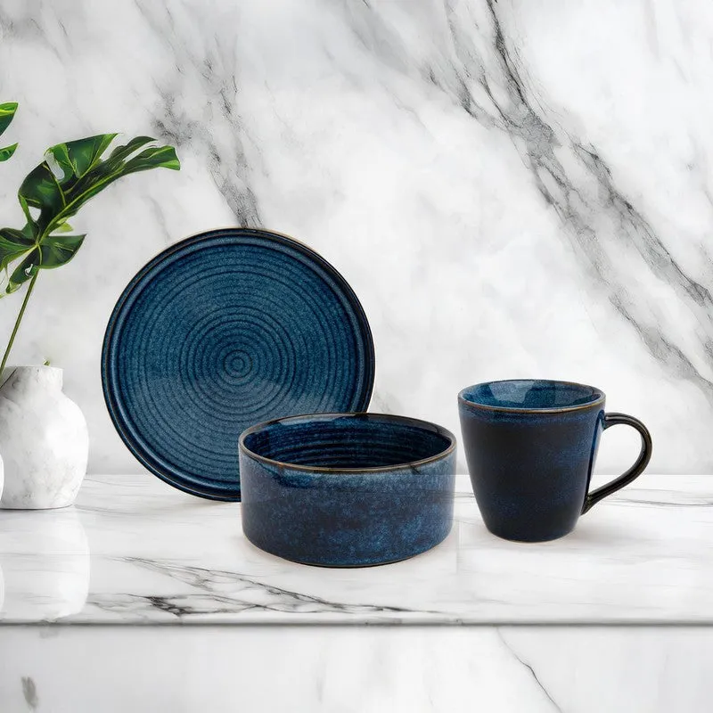 Whimsi Ceramic Breakfast Set (Dark Blue) - Three Piece Set media 3