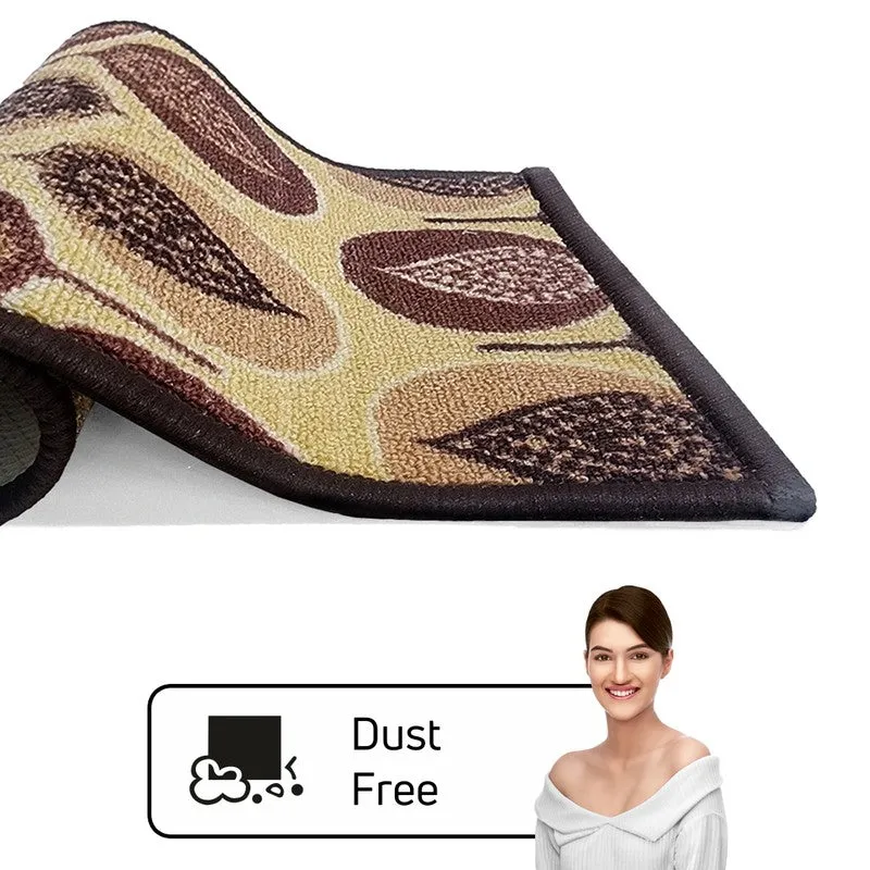Faro Floral Nylon Door Mats - Beige,Brown media 5