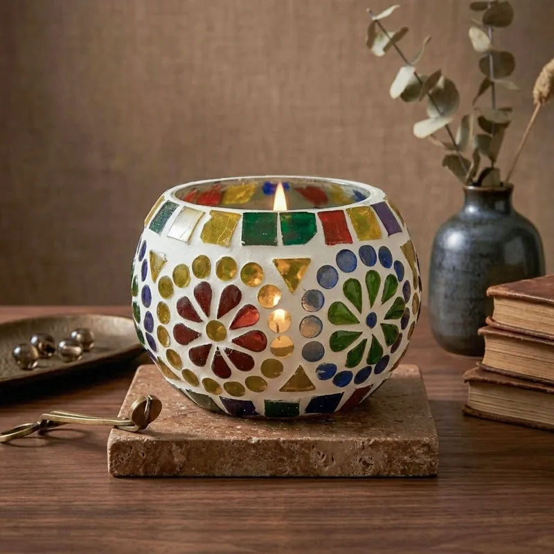 Reyanh Mosaic Glass Tealight Candle Holder media 4