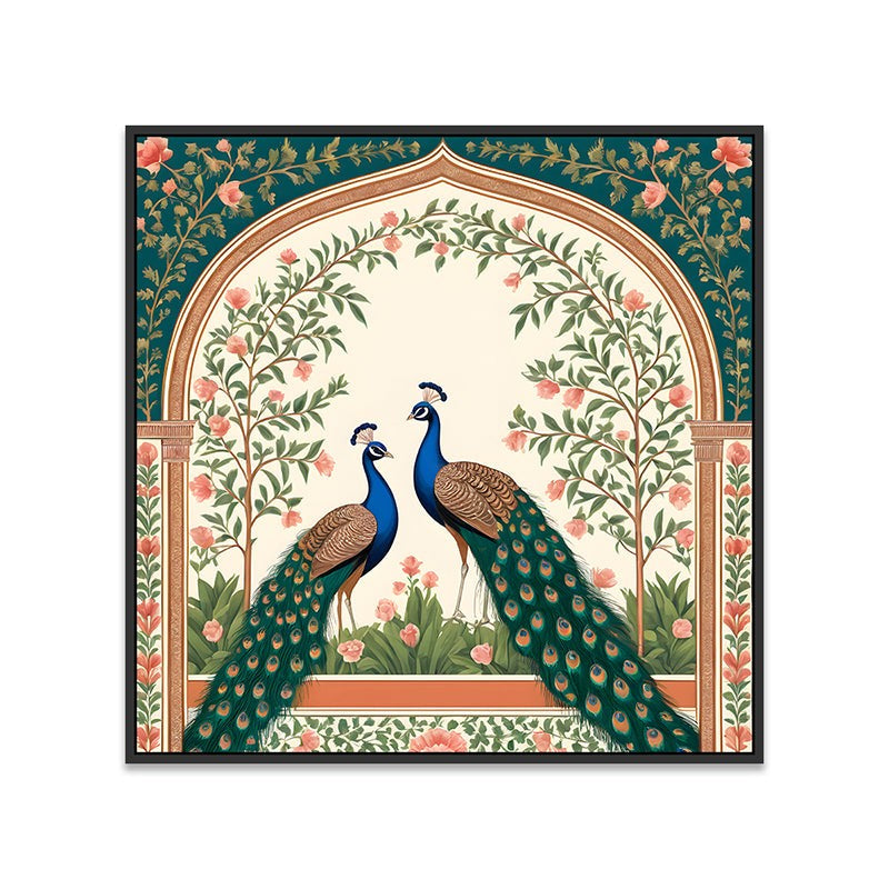 Mayura In Love Canvas Wall Painting With Frame - Black media 7