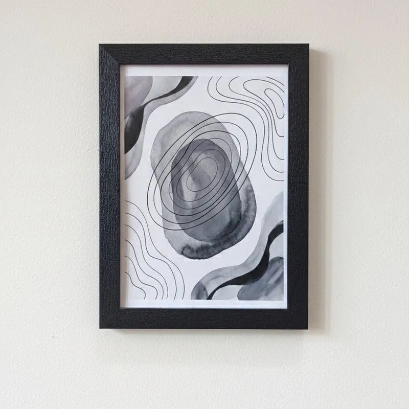 Ink Swirl Wall Painting With Frame - Set Of Three media 4