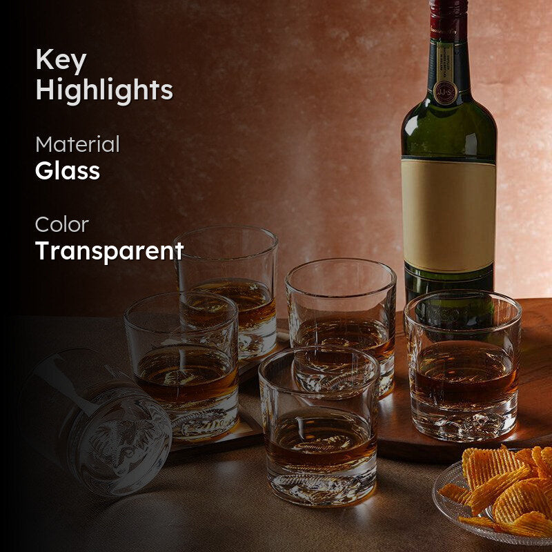 Untamed Spirit Whiskey Glasses (295 ML) - Set Of Six media 2