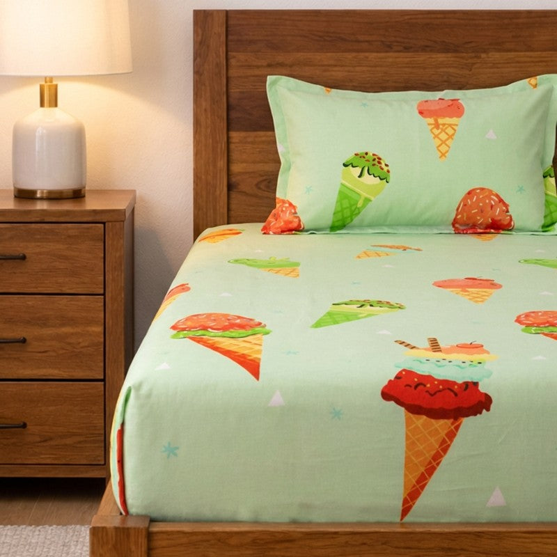 Ice Cream Fiesta Microfiber Bedsheet - 110 GSM media 4