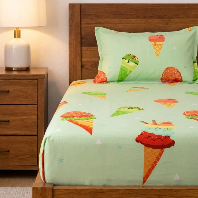 Ice Cream Fiesta Microfiber Bedsheet - 110 GSM media 4