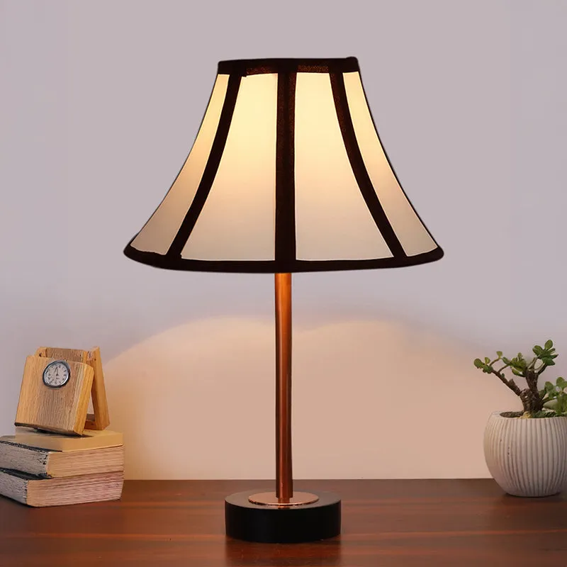Stripra Rodin Wooden Table Lamp - White,Copper,Black media 2