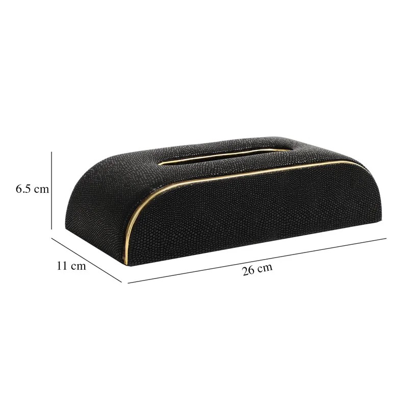 Relca Leather Tissue Box - Black media 9