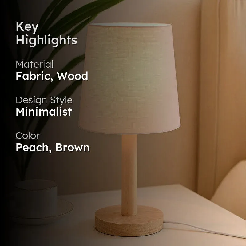 Serafine Fabric Table Lamp - Peach,Brown media 2