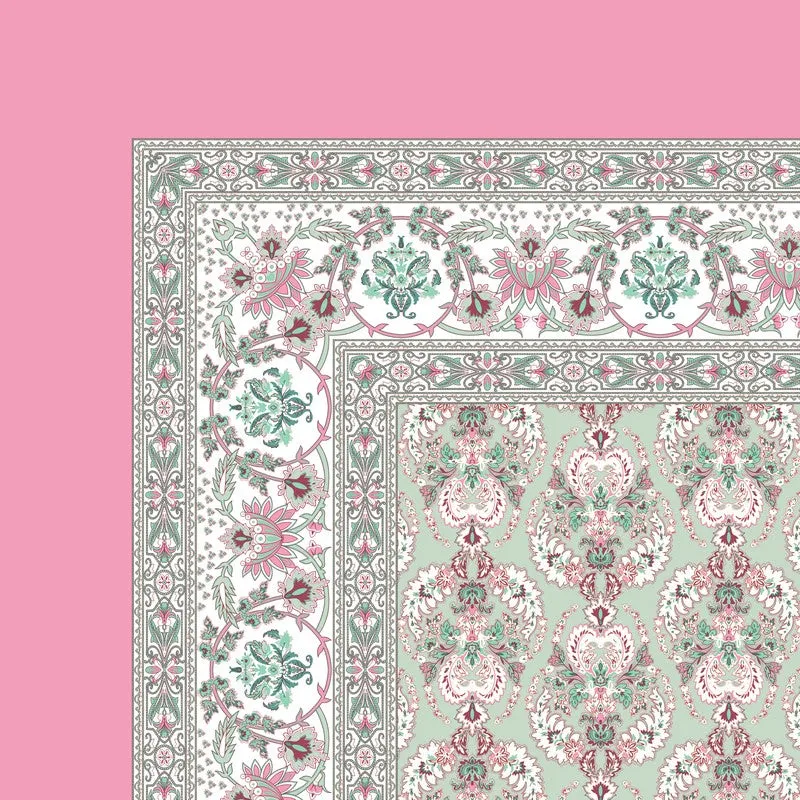 Rang Flowy Cotton Bedsheet (Green,Pink) - 120 TC media 5