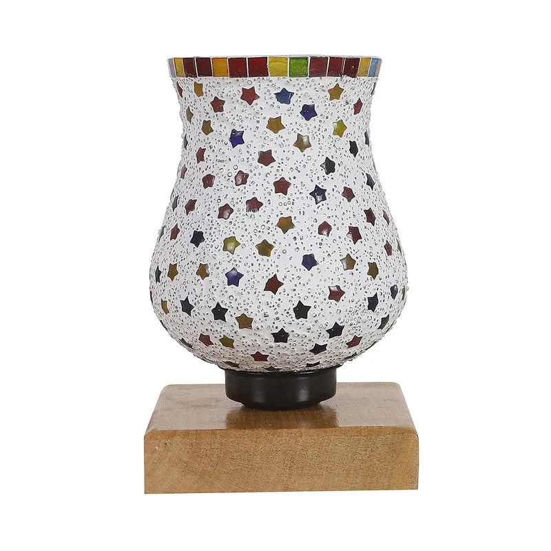 Tinker Mosaic Glass Table Lamp With Wooden Base - Multicolor media 5