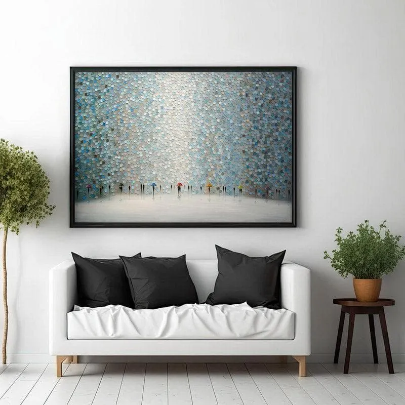 Rain Symphony Canvas Wall Painting - Black Frame media 3