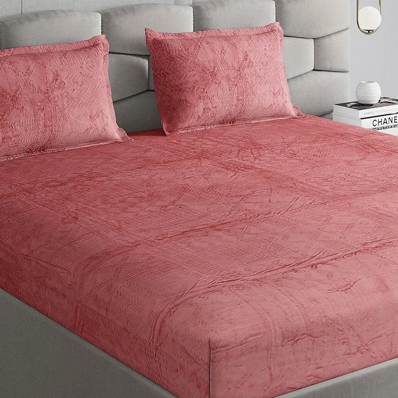 Monte Carlo Color Drift Bedsheet (Pink) - 280 GSM media 3
