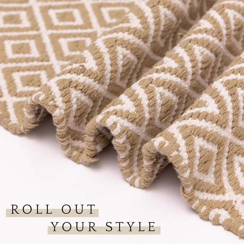Earthica Cotton Runner Rug - Beige media 5