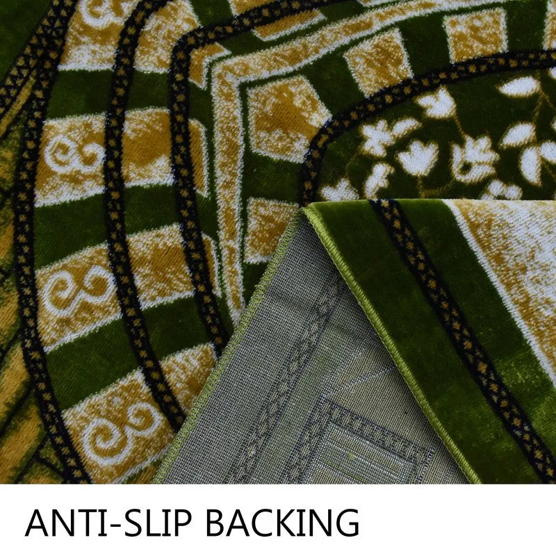 Classic Noor Velvet Pyaer Mat - Yellow,Green media 4