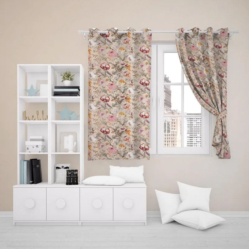 Mivaana Floral Curtain - Beige media 5