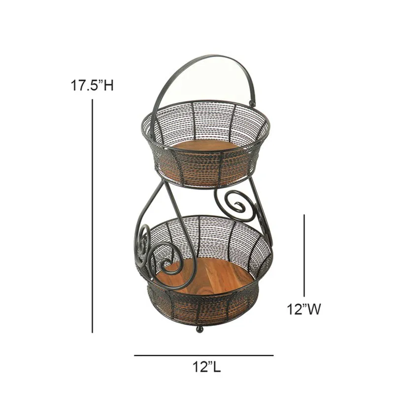 UrbanHarvest  Metal Two-Tier Fruit Basket media 8