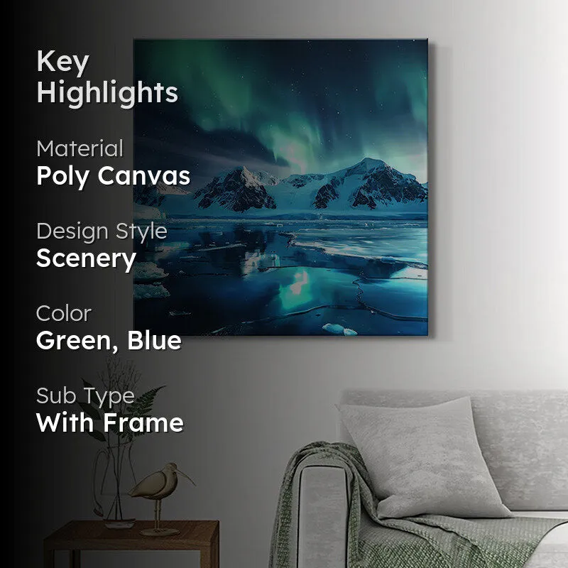Aurora Icy Mountains Wall Painting media 2
