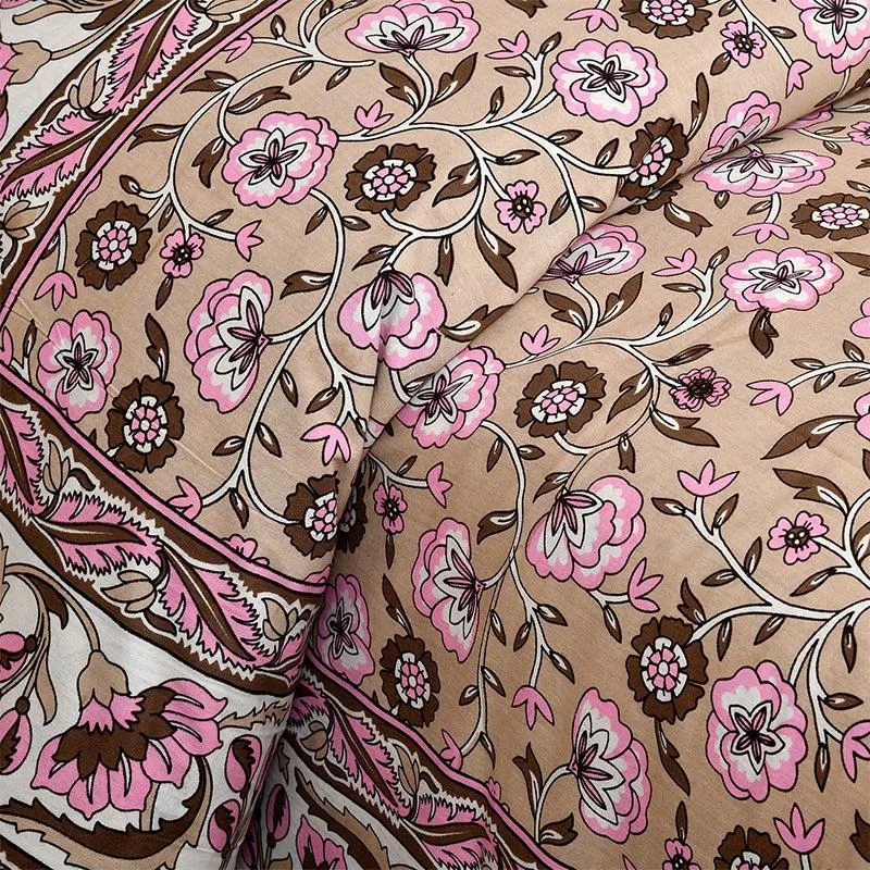 Vahana Ethnic Cotton Bedsheet (Pink) - 180 TC media 3