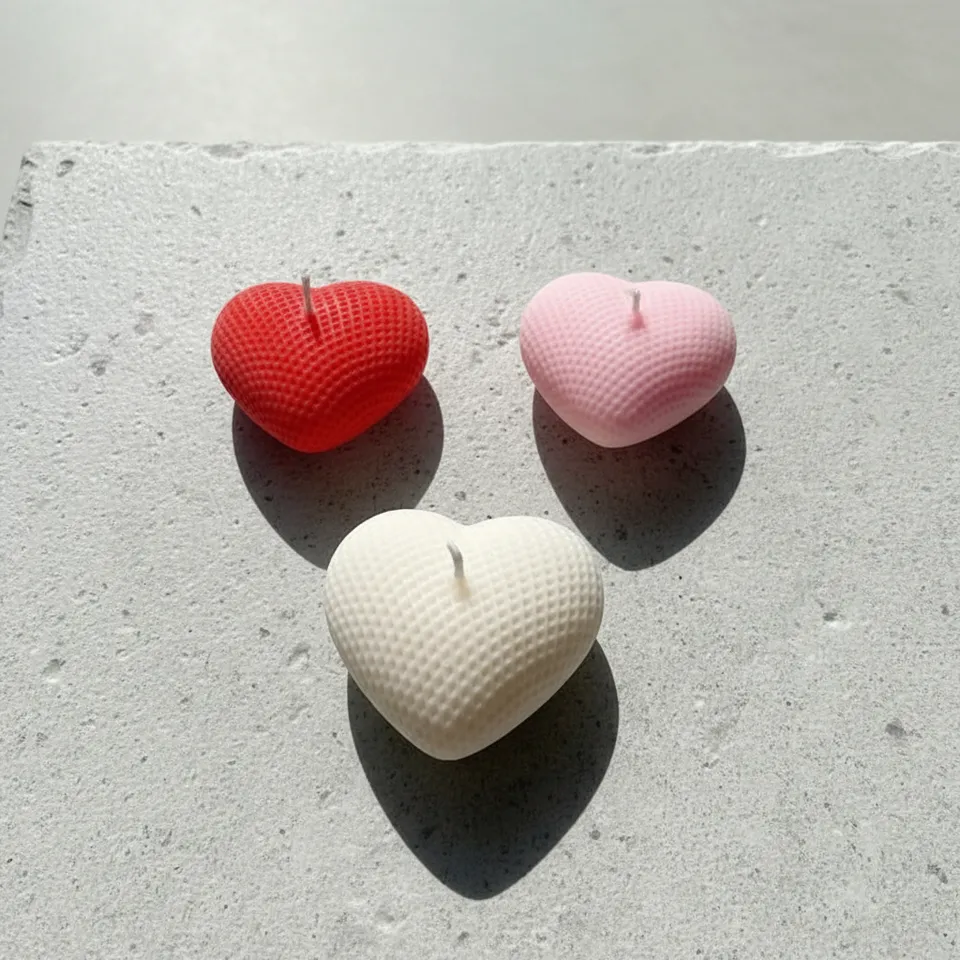 Tender Heart Rose Scented Soy Wax Candle - Set Of Three media 1