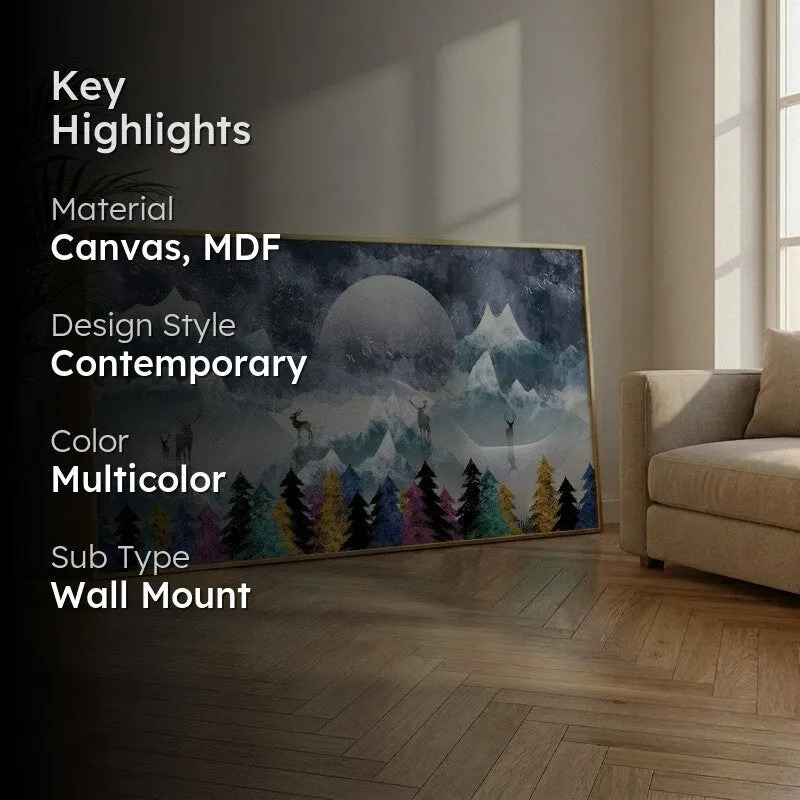Snowfall Serenity Canvas Wall Painting With Frame media 2