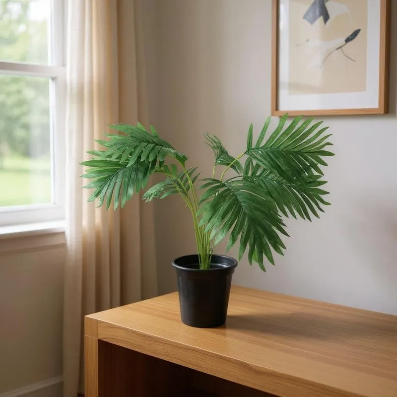 PlushPetal Artificial Areca Plant With Black Plastic Pot - 2.1 Feet media 3
