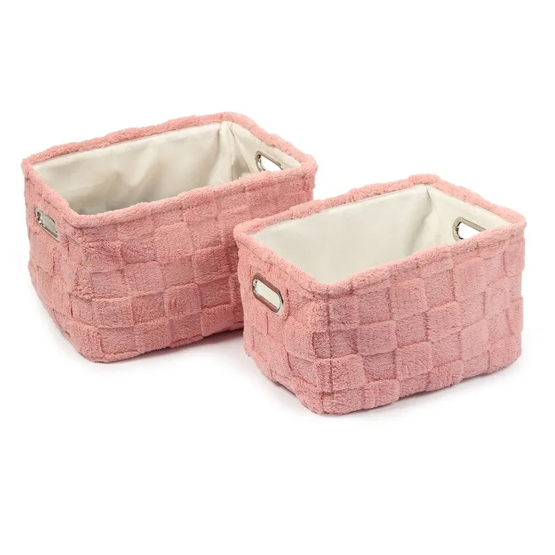 UrbanNest Fabric Storage Basket (Pink) - Set of Two media 4