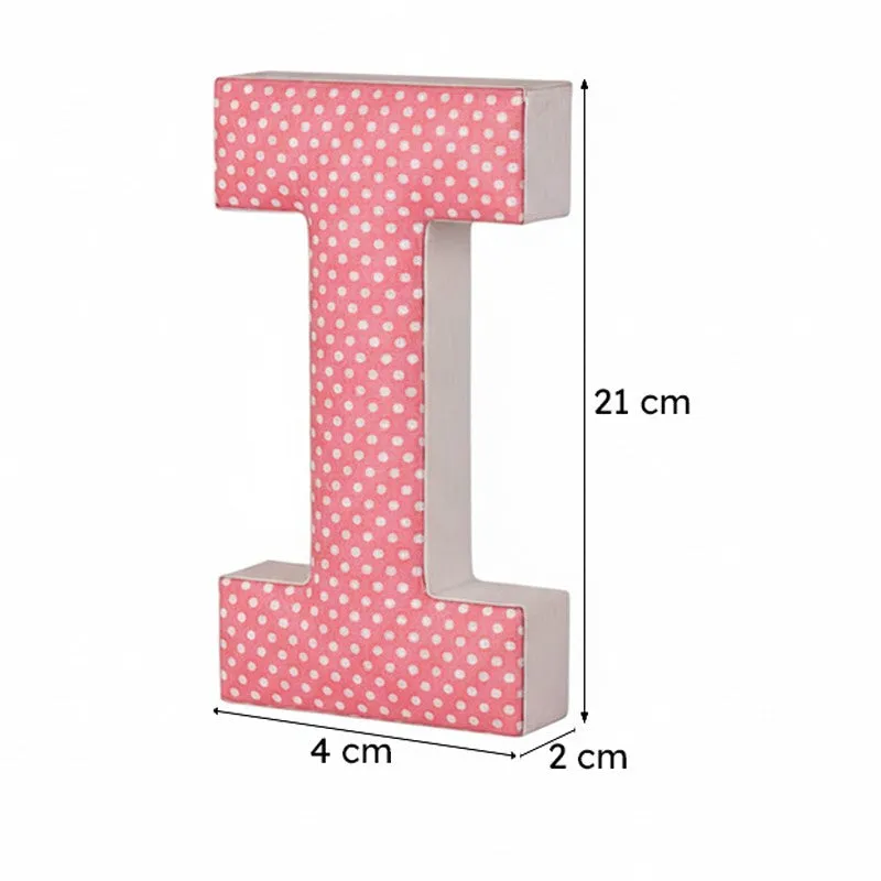 Alphabet I Polka MDF & Fabric Wall Accent media 6