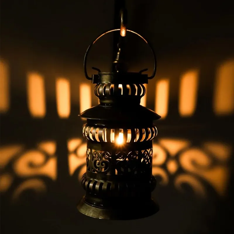 Hanging Lantern Glow Iron Tealight Candle Holder media 7