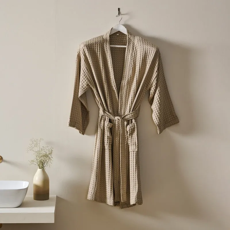 RelaxaWrap Bamboo Coton Bath Robe - Beige media 1