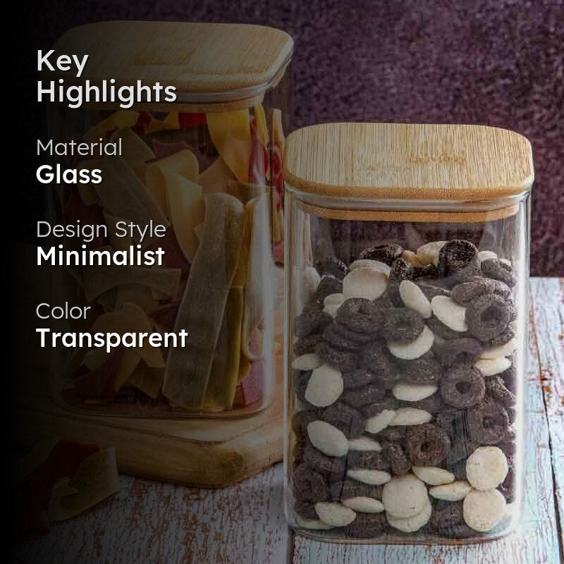 Aura Glass Jar With Wooden Lid - Set Of Two media 2